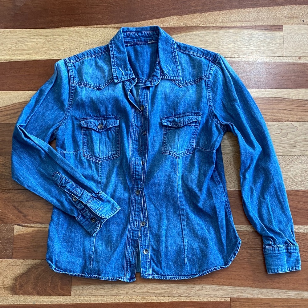 Blue Denim Button-Up Shirt